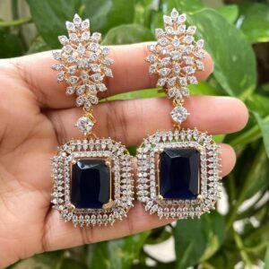 blue silver earrings