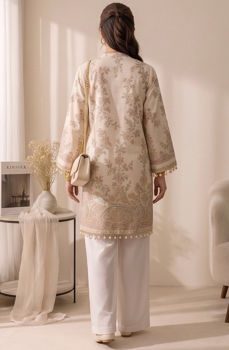Izora Ivory Blossom Embroidered Tunic Set - Image 4